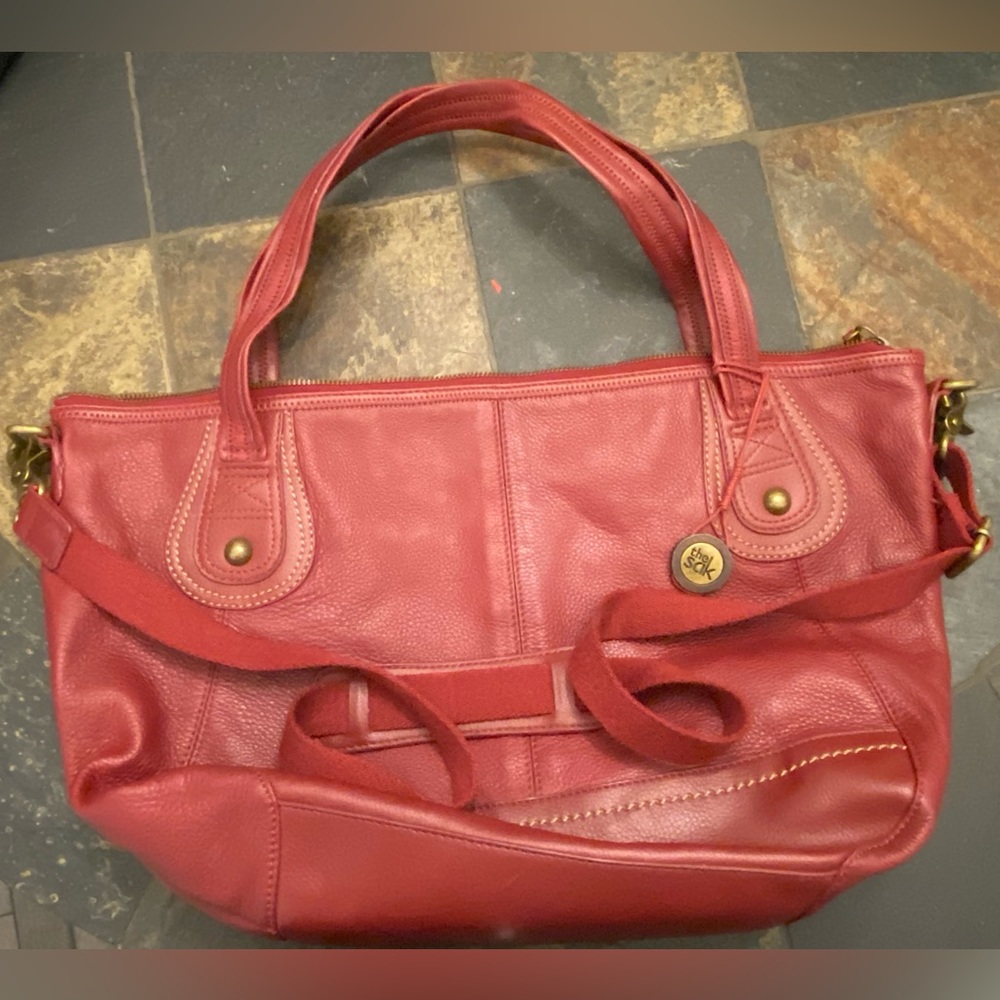 The Sak Red Leather Convertible Crossbody Bag